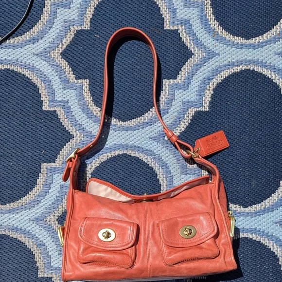 Htf Coach Bleecker Street Haversack Orange Leather 13776! Rare! - Picture 1 of 12